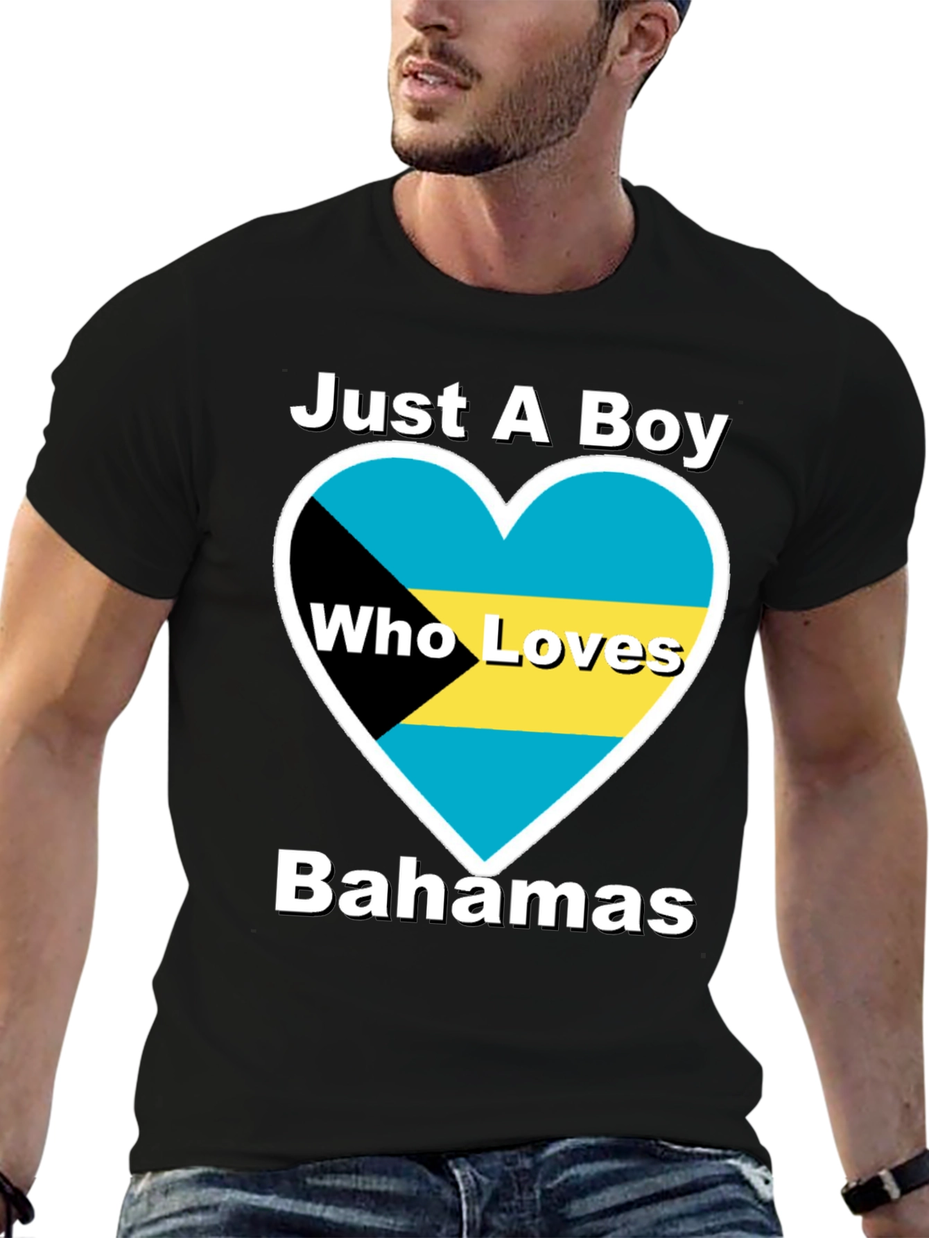 Bahamas Love Heart Graphic T-Shirt