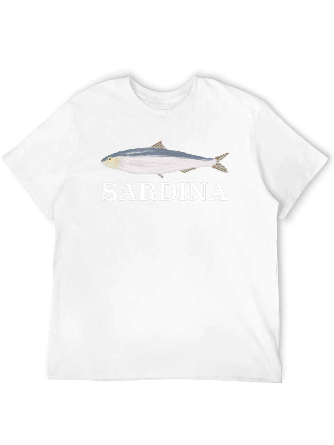 Sardina Fish Graphic Tee - Black Cotton T-Shirt
