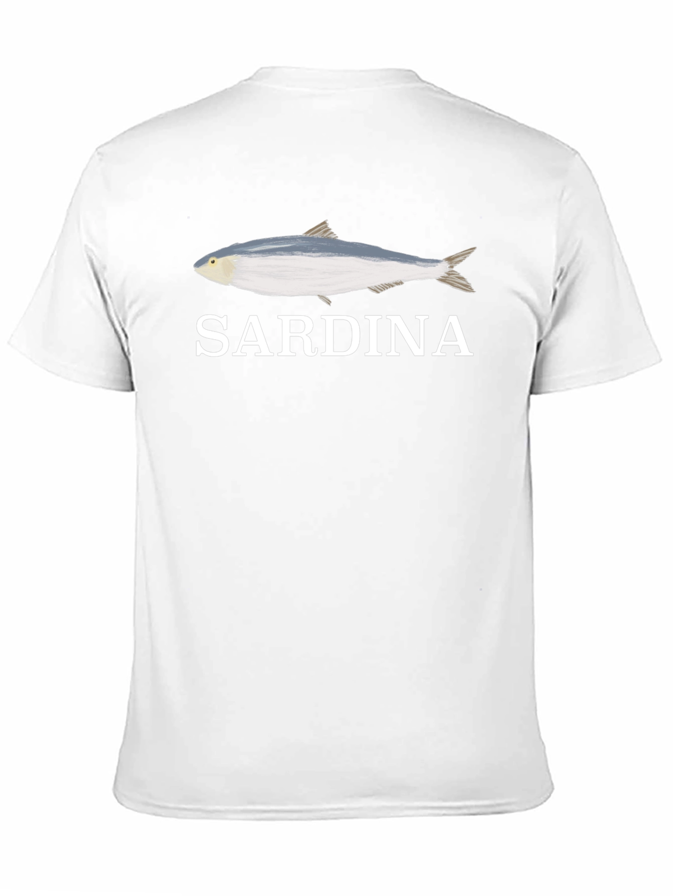 Sardina Fish Graphic Tee - Black Cotton T-Shirt