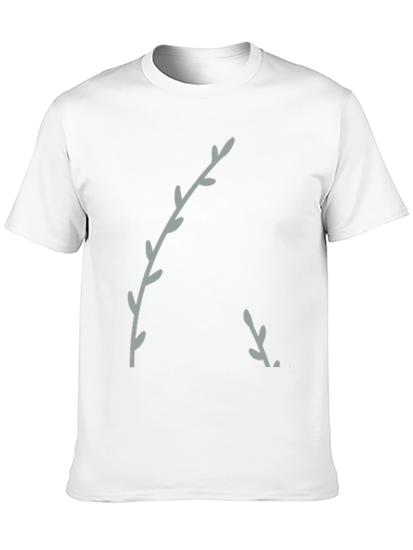 Minimalist Branch Print Black T-Shirt