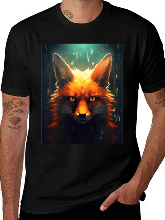 Fiery Fox Graphic Tee - Mens Black T-Shirt