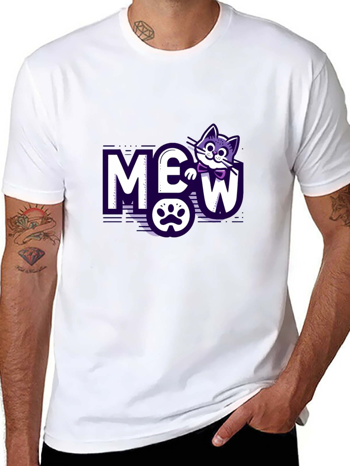 Meow Cat Graphic T-Shirt - Purrfectly Stylish!