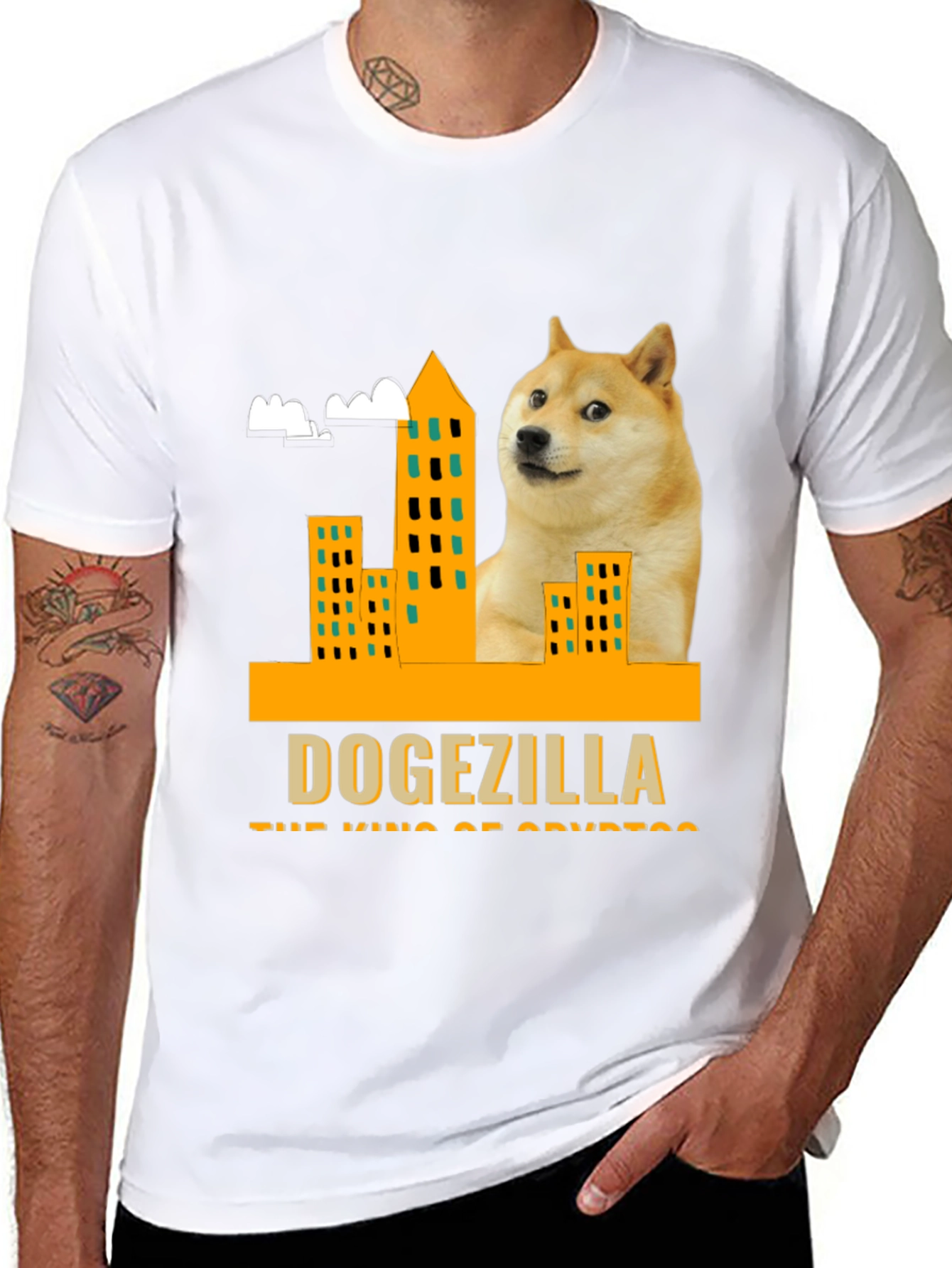 DOGEZILLA T-Shirt - King of Crypto Black Tee