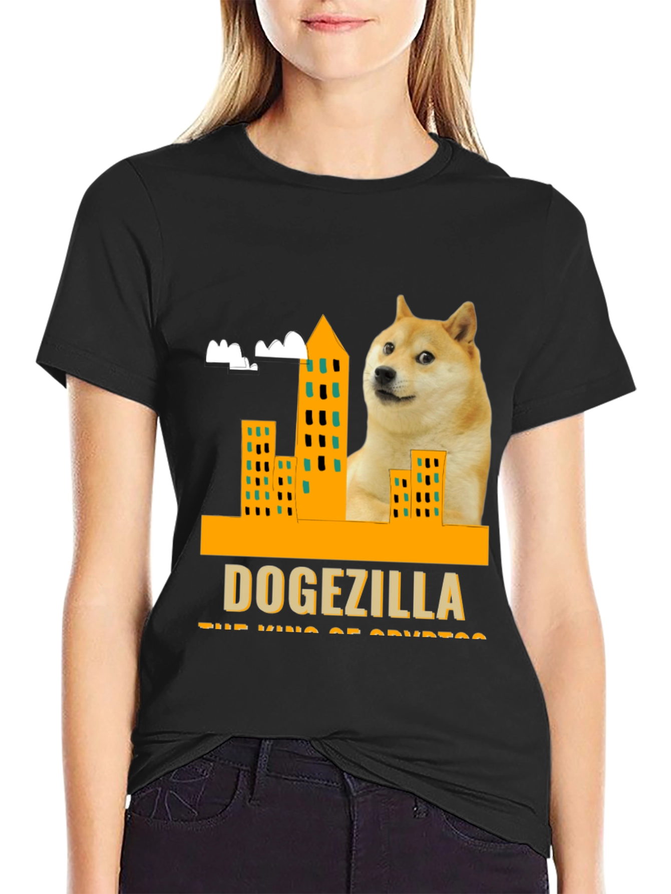 DOGEZILLA T-Shirt - King of Crypto Black Tee