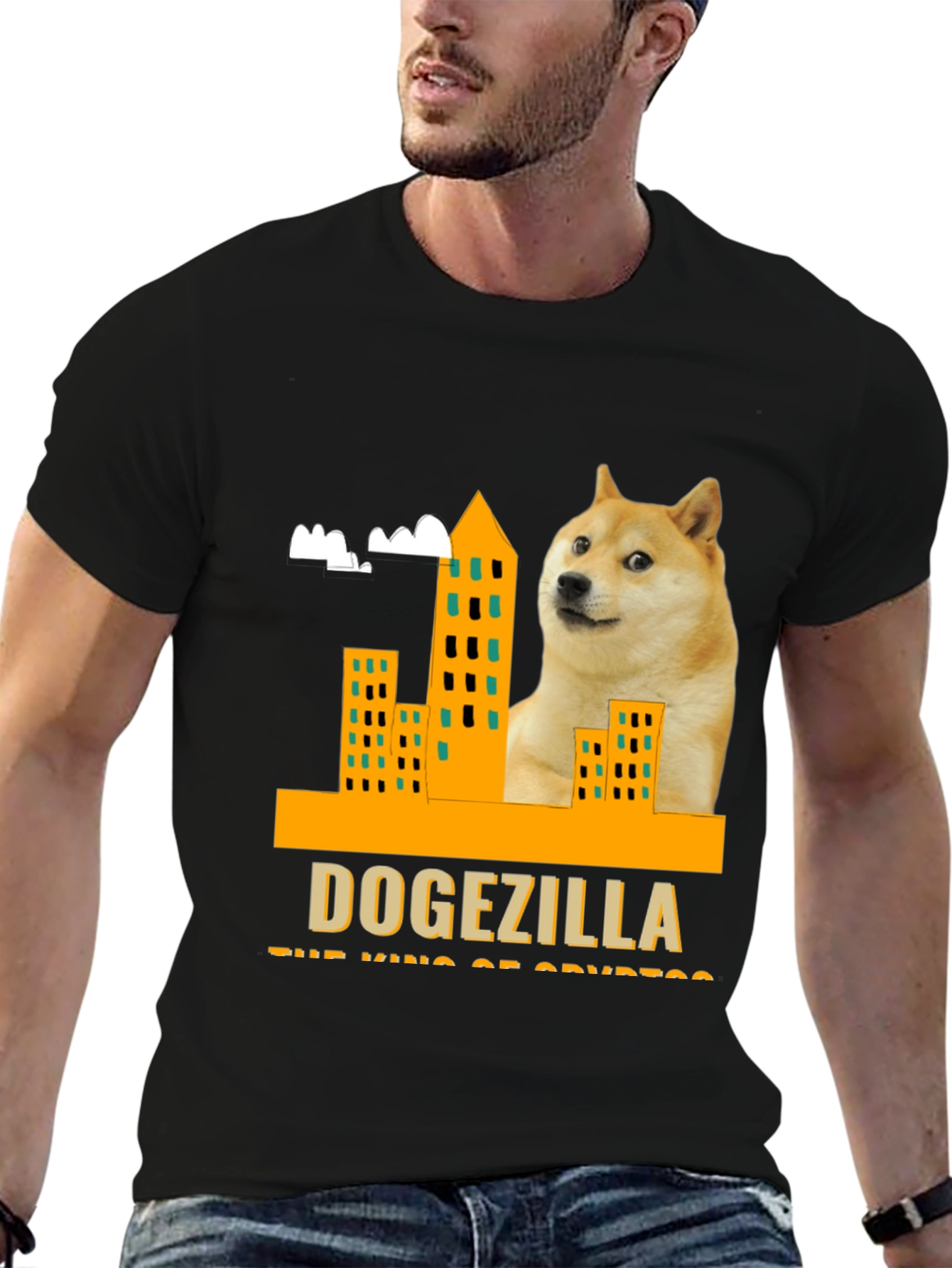 DOGEZILLA T-Shirt - King of Crypto Black Tee