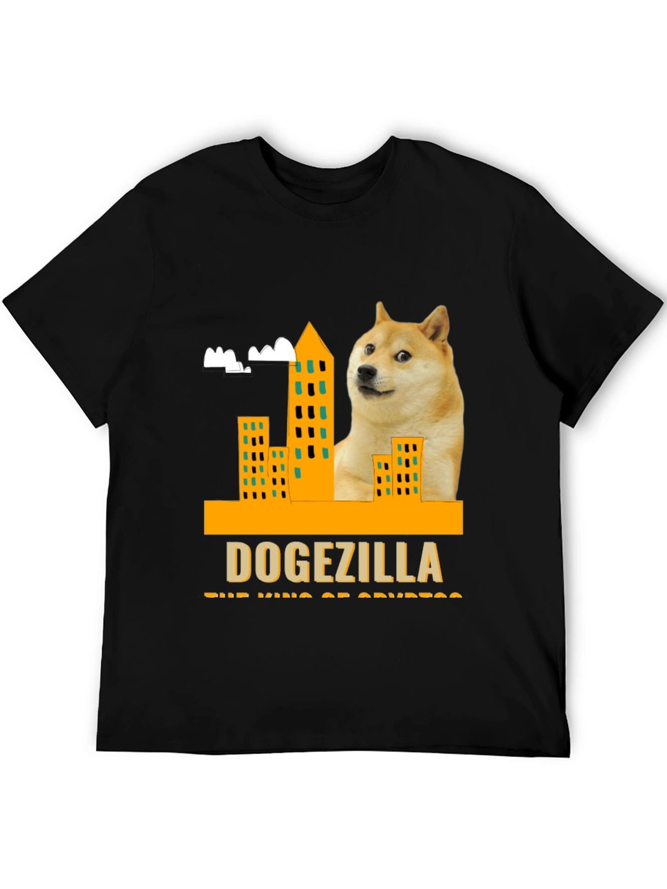 DOGEZILLA T-Shirt - King of Crypto Black Tee