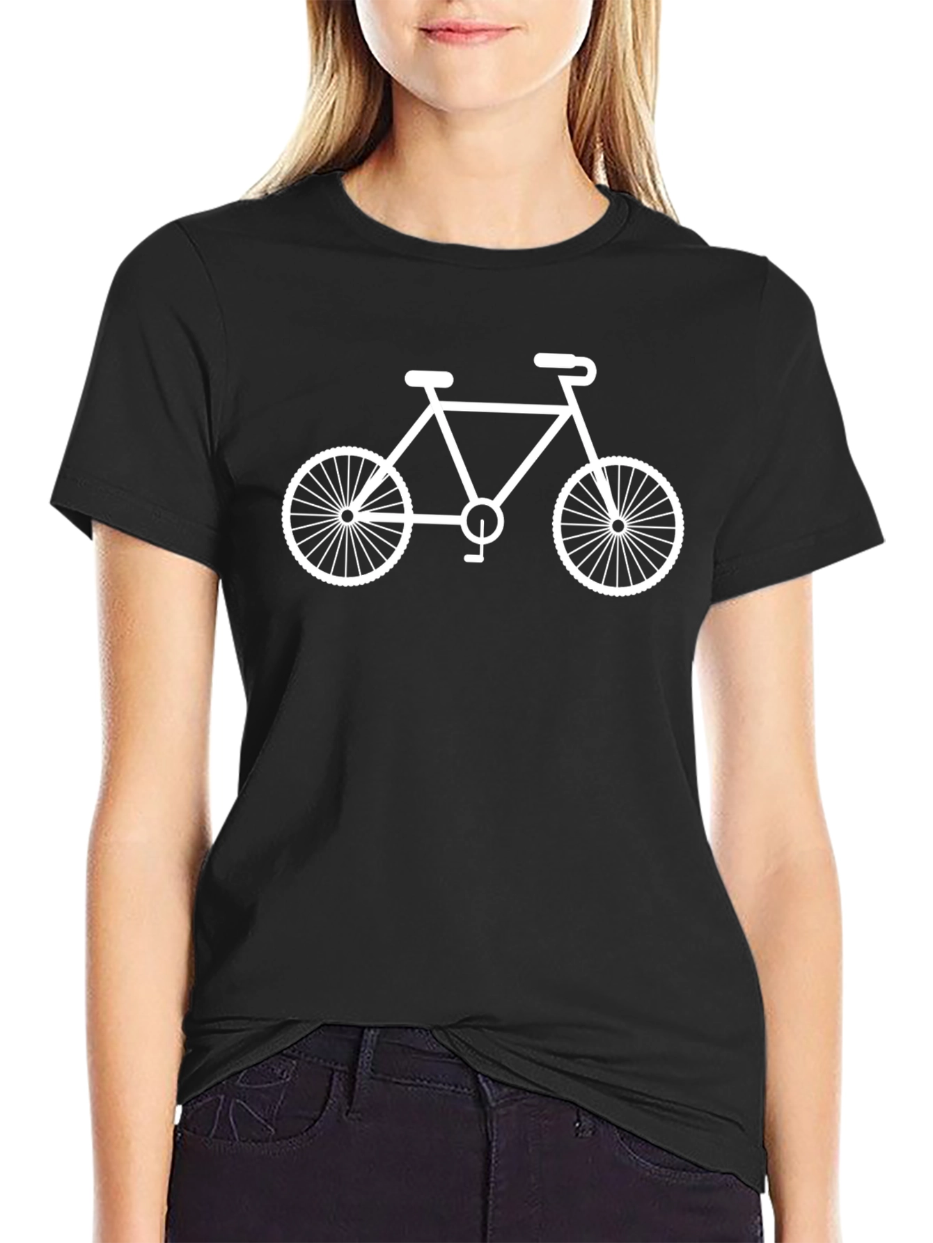 Classic Bicycle Graphic Tee - Black Cotton Shirt