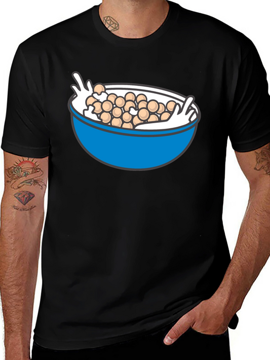 Cereal Bowl Graphic Tee - Whimsical Food Shirt