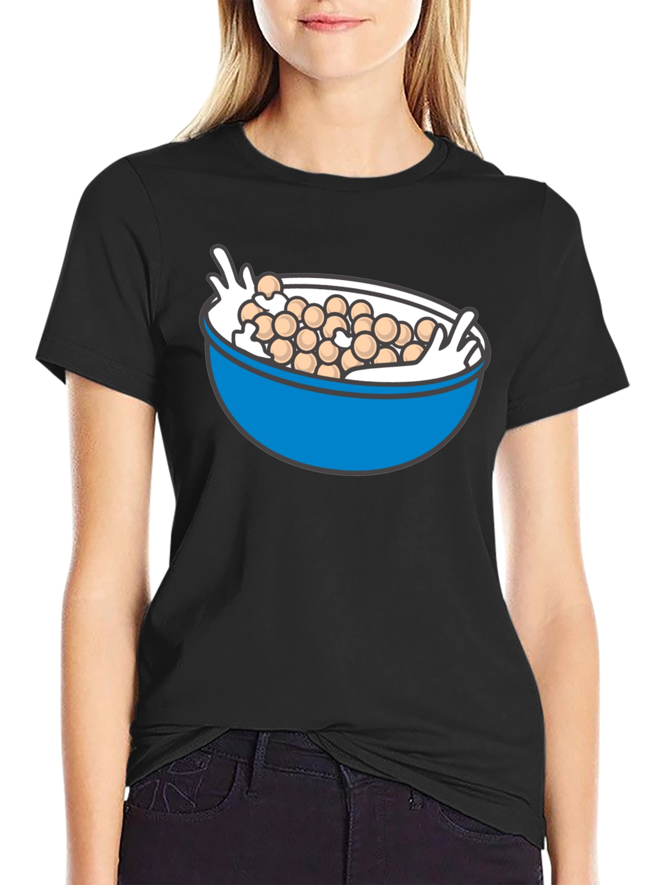 Cereal Bowl Graphic Tee - Whimsical Food Shirt