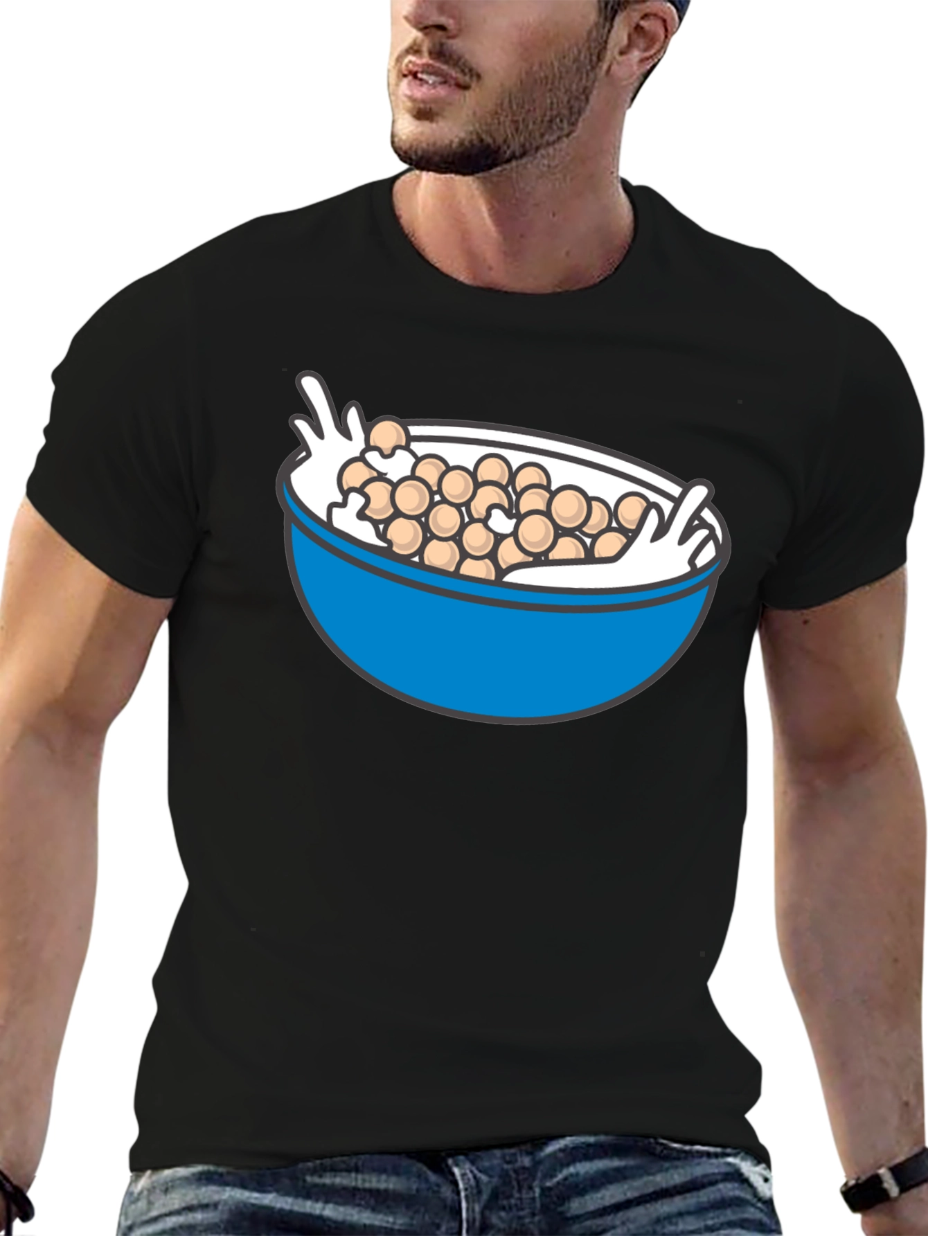 Cereal Bowl Graphic Tee - Whimsical Food Shirt