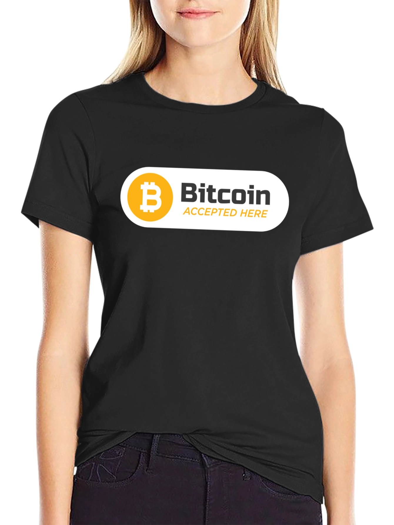 Bitcoin Accepted Here Black T-Shirt