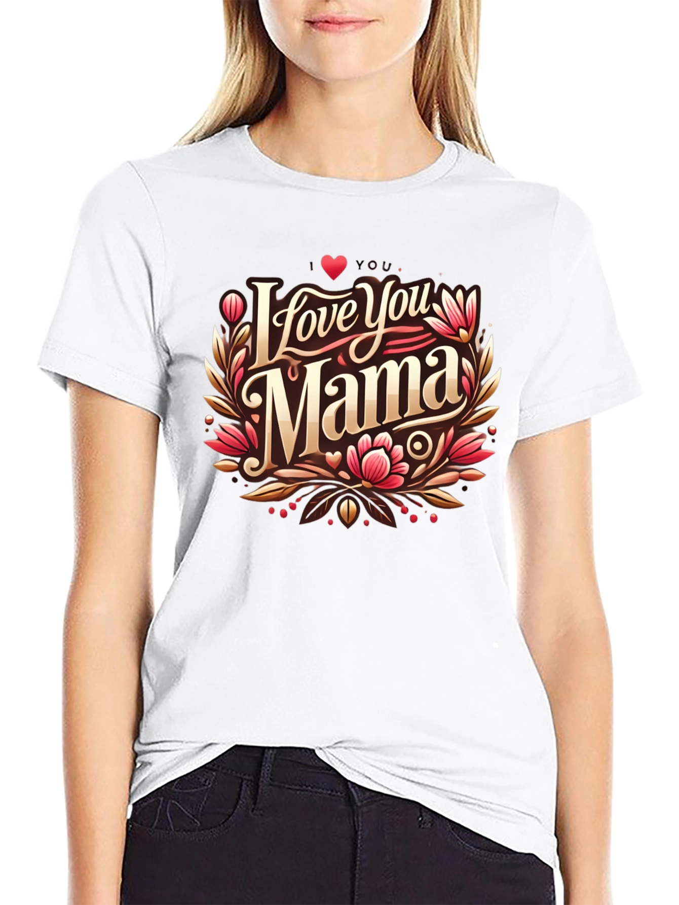 I Love You Mama Black T-Shirt