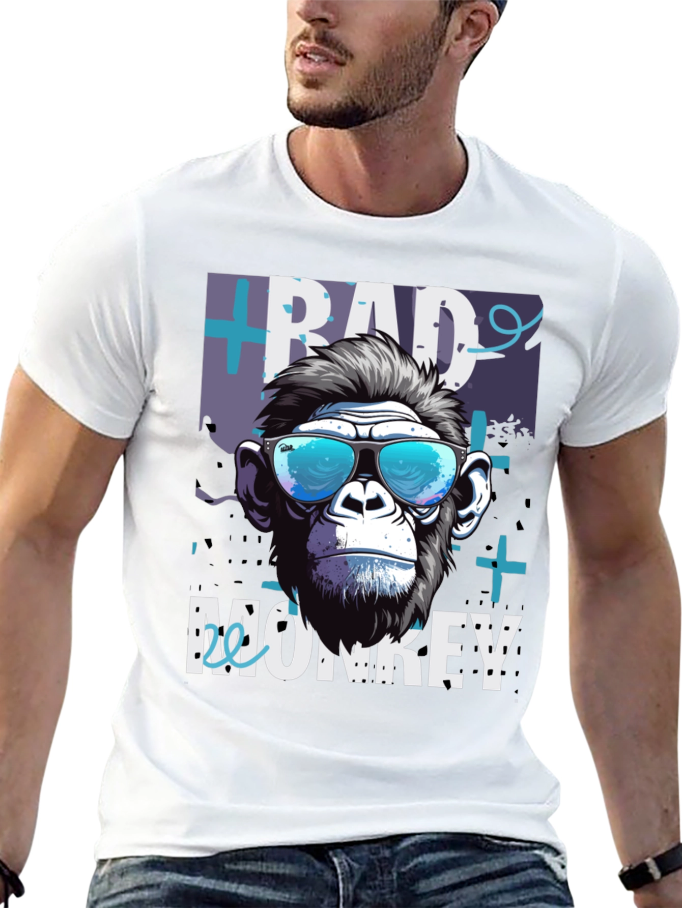 Bad Monkey Graphic Tee - Cool Animal Print T-Shirt