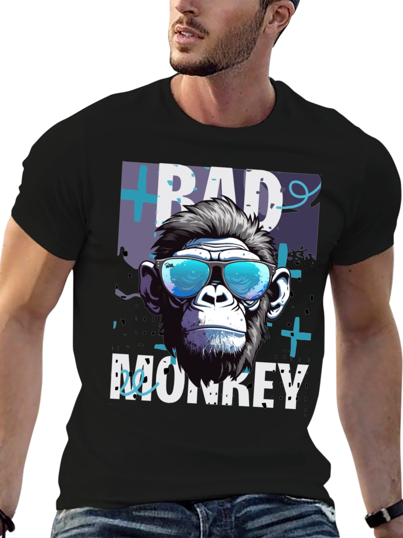 Bad Monkey Graphic Tee - Cool Animal Print T-Shirt