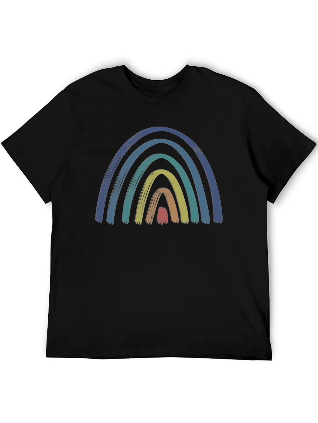 Retro Rainbow Graphic Tee - Brushstroke Design