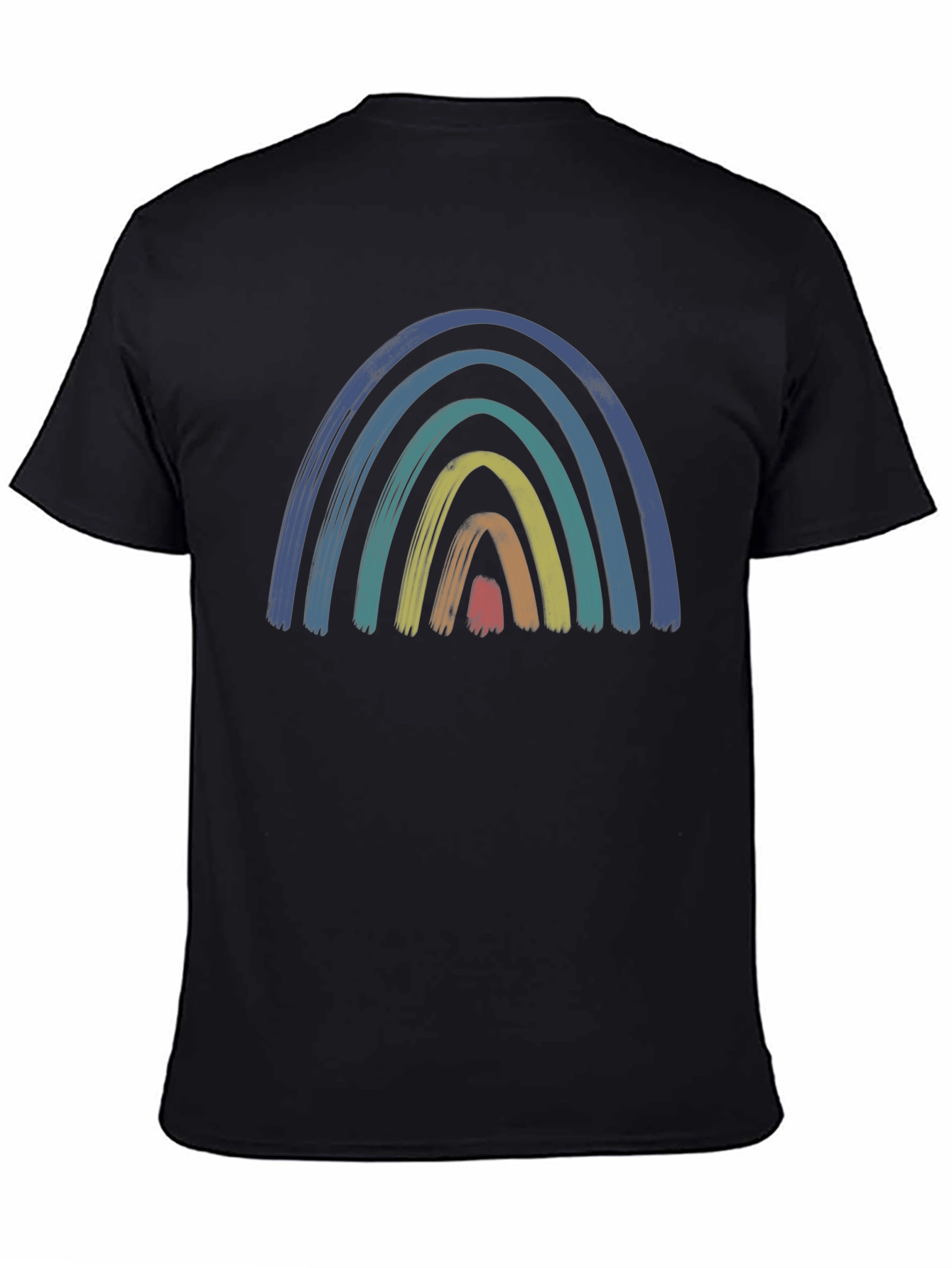 Retro Rainbow Graphic Tee - Brushstroke Design