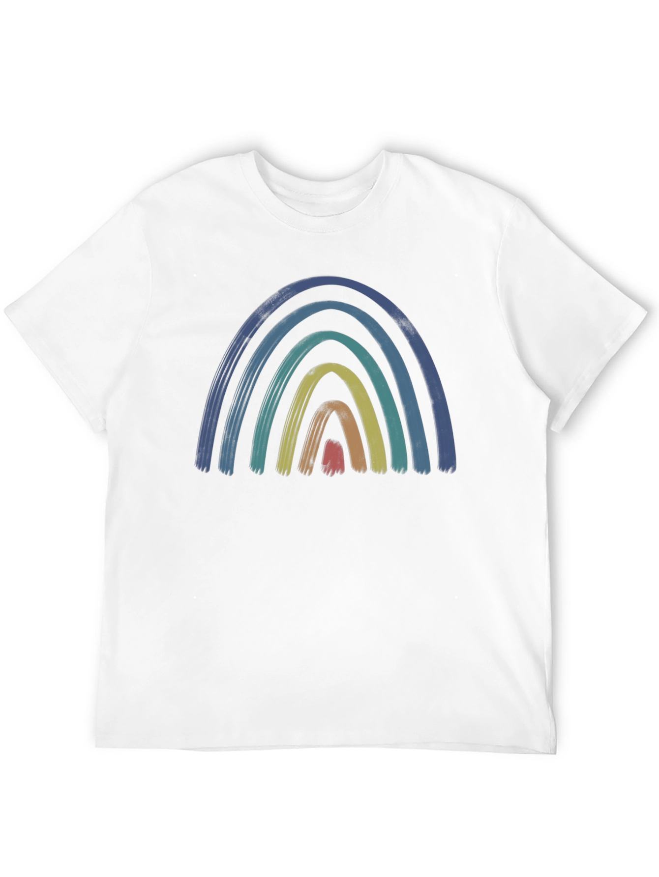 Retro Rainbow Graphic Tee - Brushstroke Design