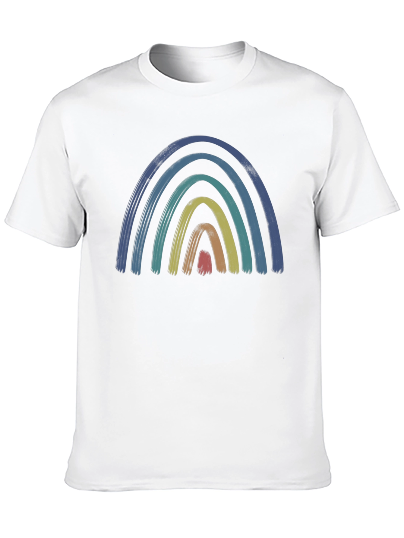 Retro Rainbow Graphic Tee - Brushstroke Design