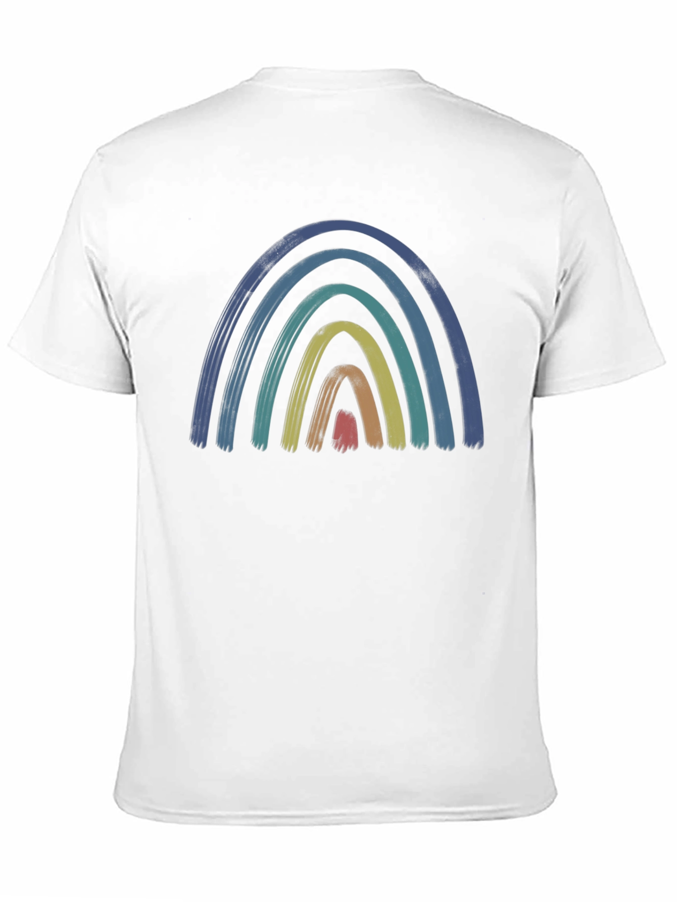 Retro Rainbow Graphic Tee - Brushstroke Design
