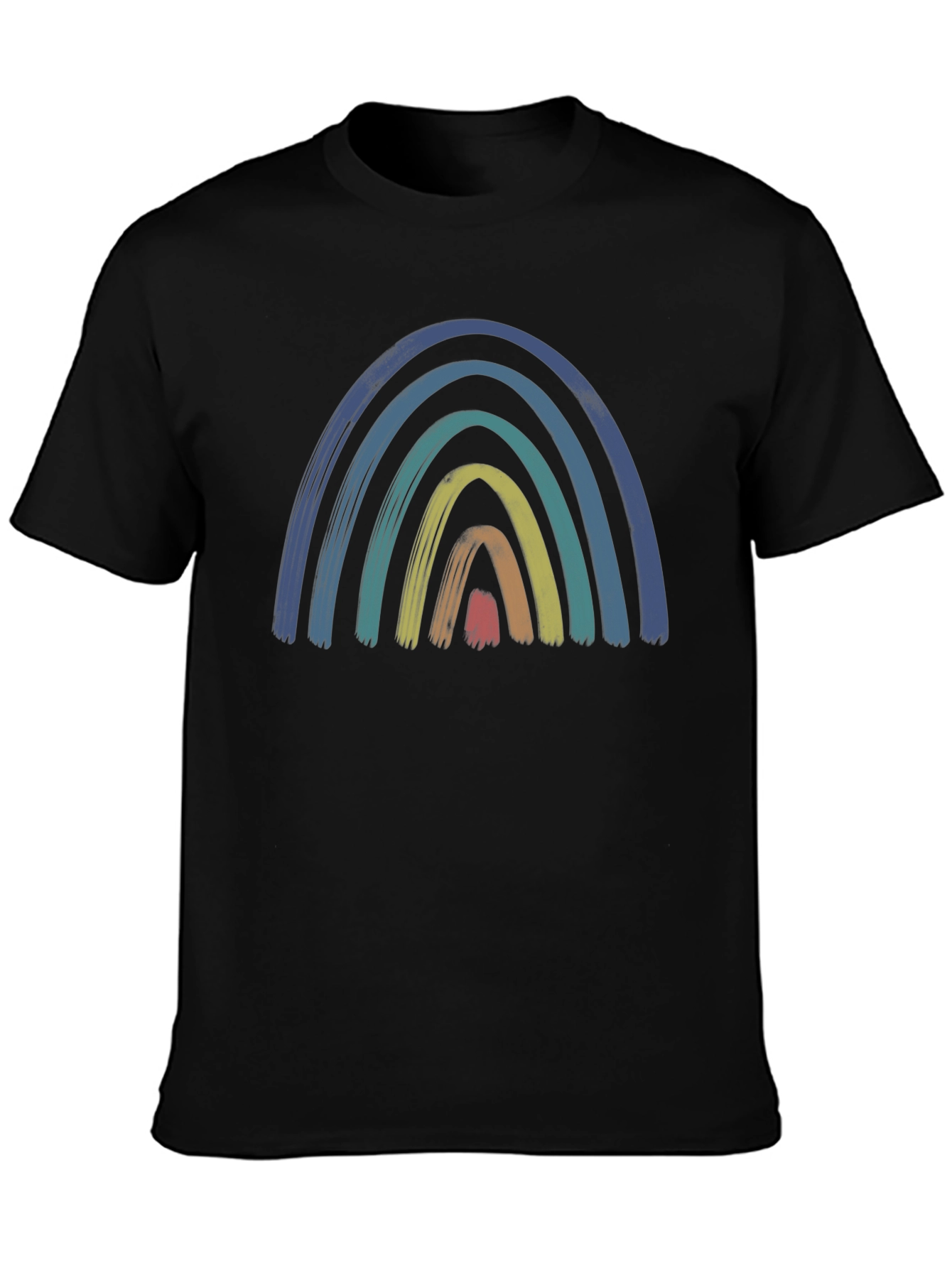 Retro Rainbow Graphic Tee - Brushstroke Design