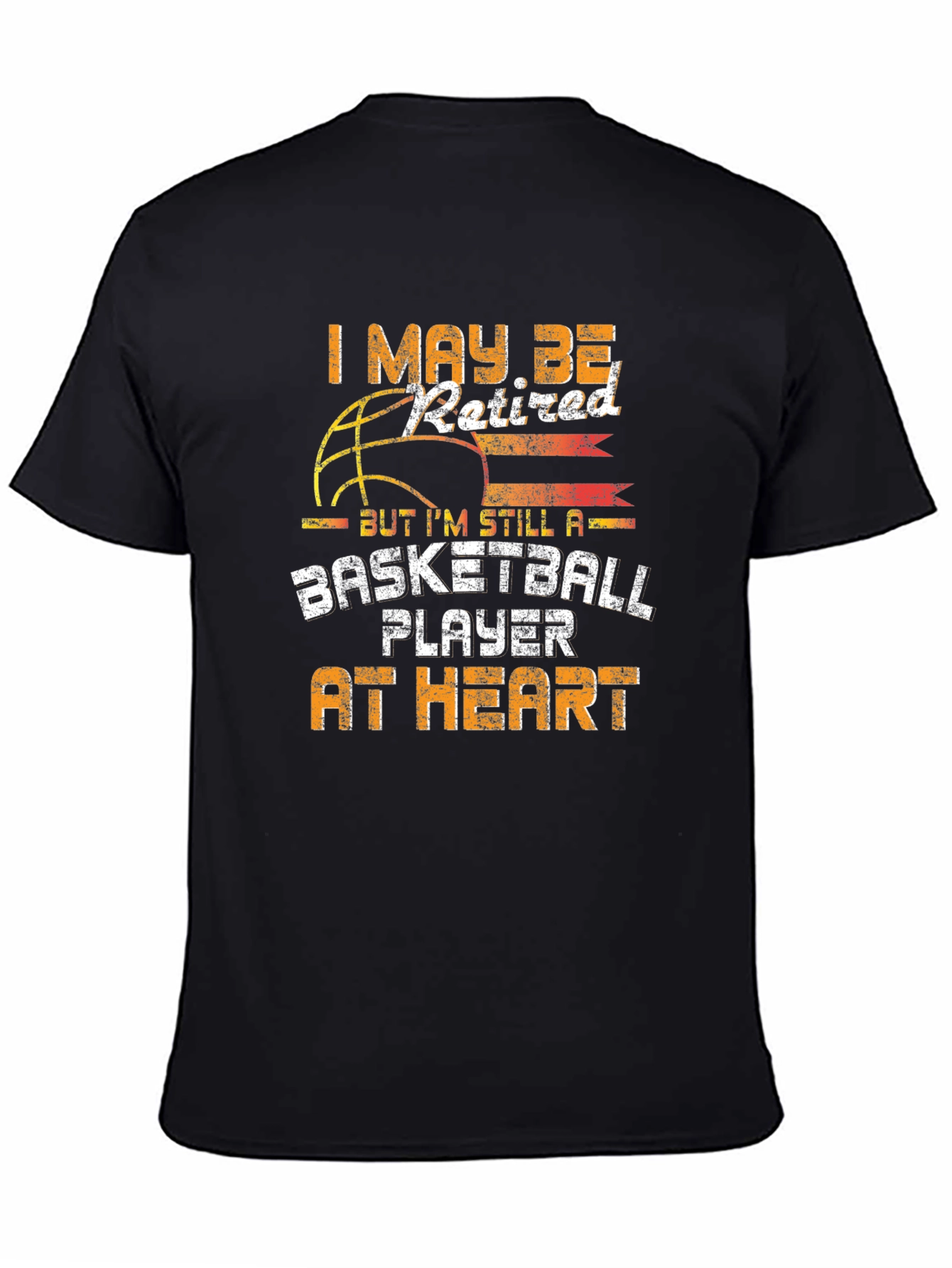 Retired Basketball Player T-Shirt - Black Cotton Blend Tee