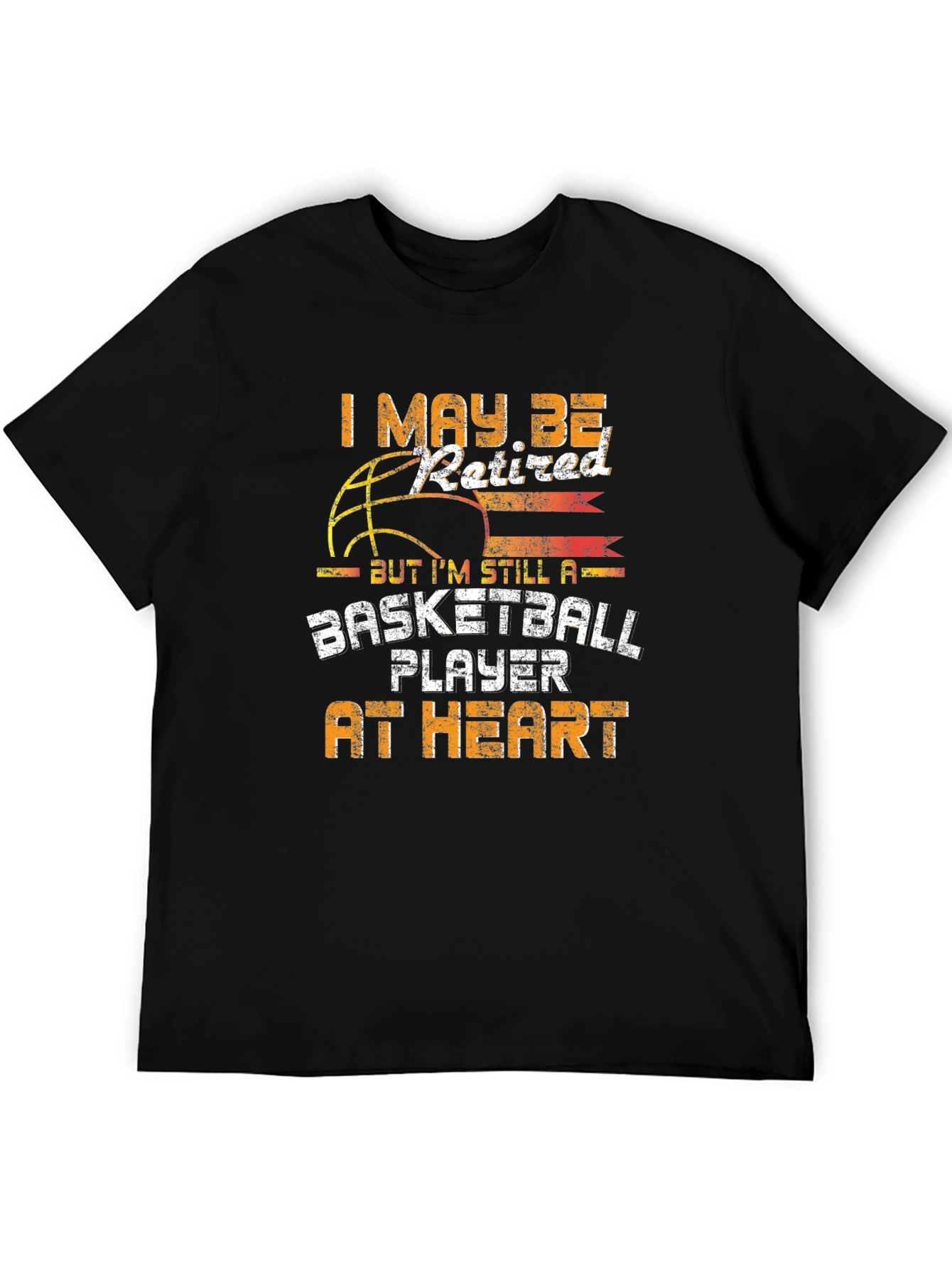 Retired Basketball Player T-Shirt - Black Cotton Blend Tee