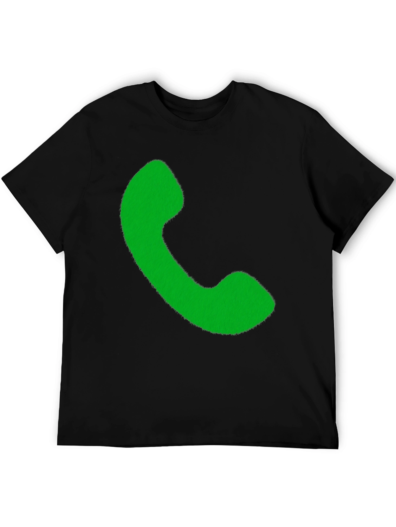 Retro Phone Graphic Tee - Black Cotton T-Shirt