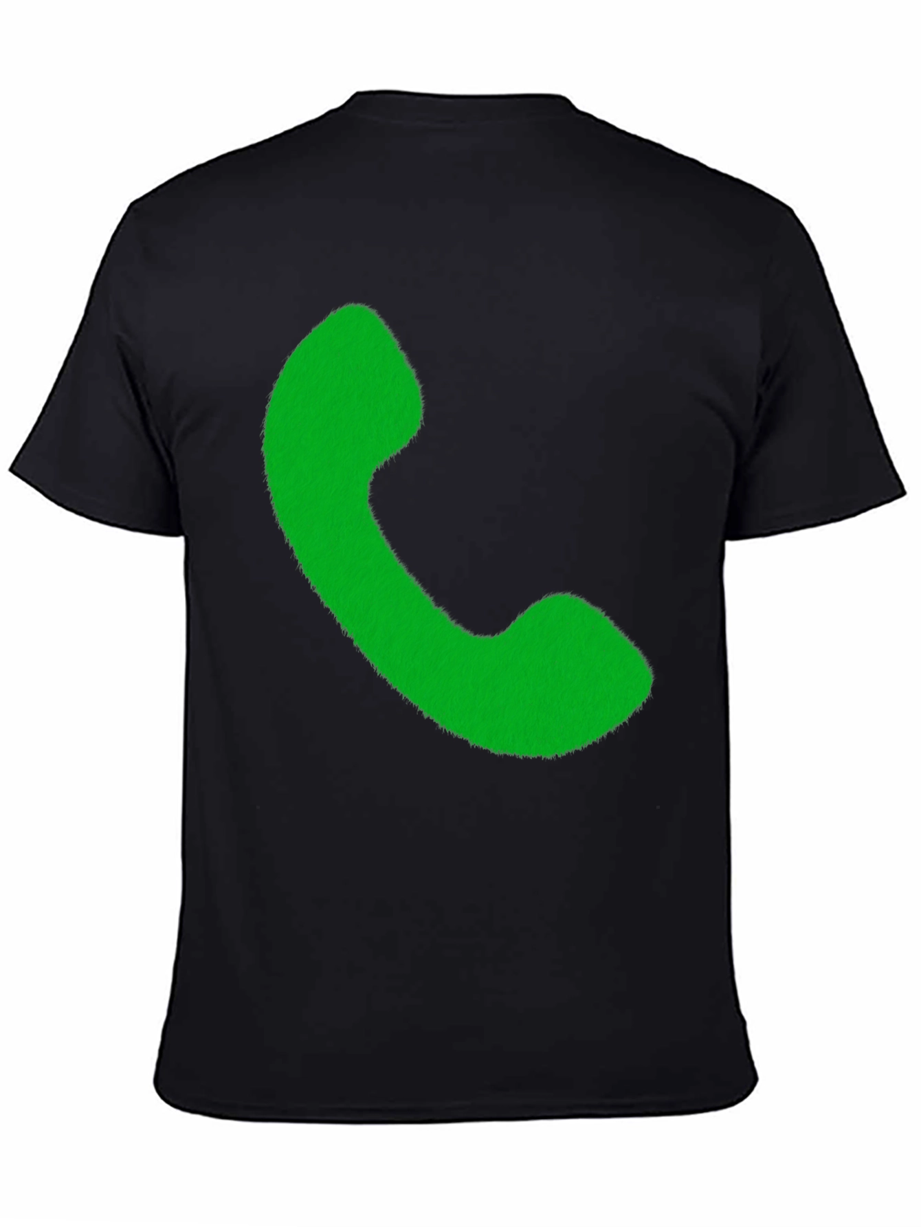 Retro Phone Graphic Tee - Black Cotton T-Shirt