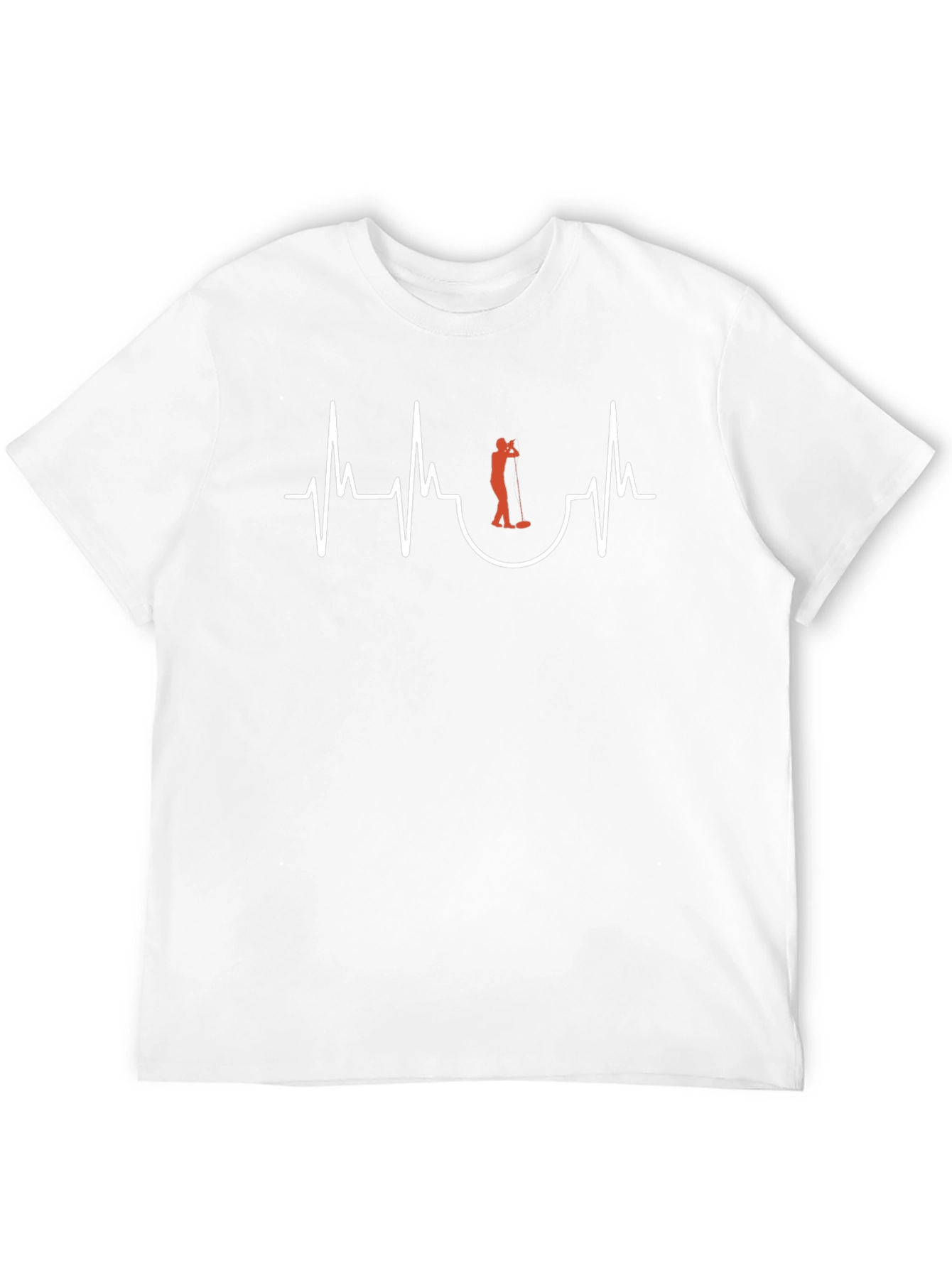 Golfer Heartbeat Black T-Shirt