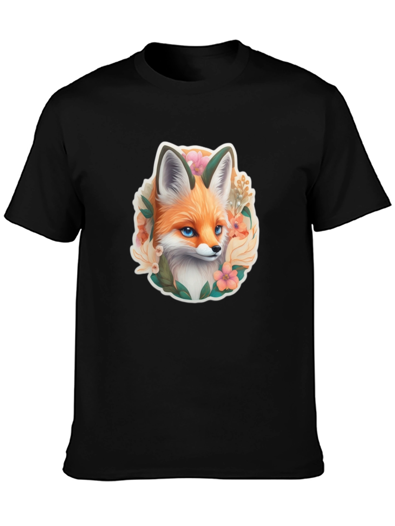 Fox Floral Graphic Tee - Stylish Animal Design