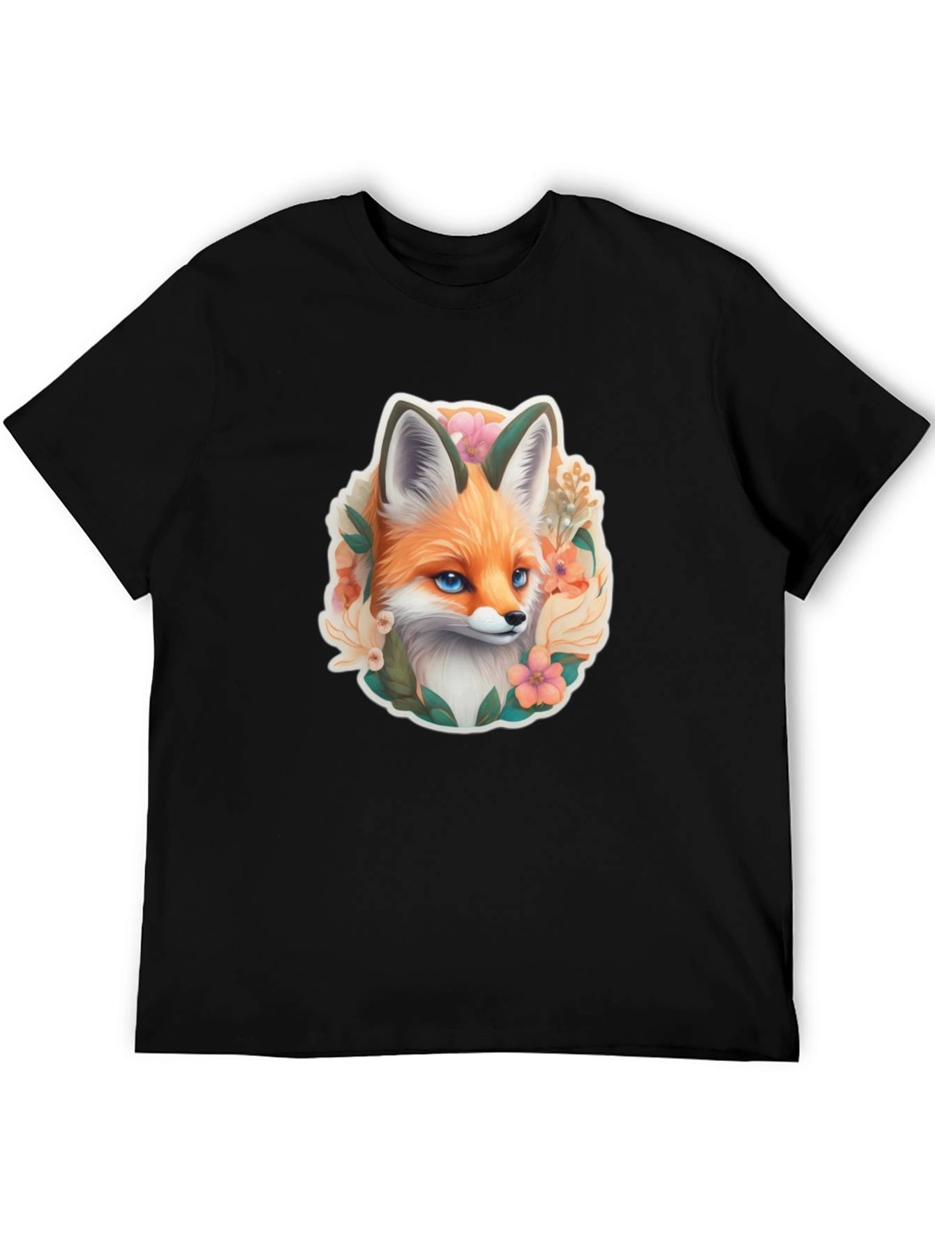 Fox Floral Graphic Tee - Stylish Animal Design