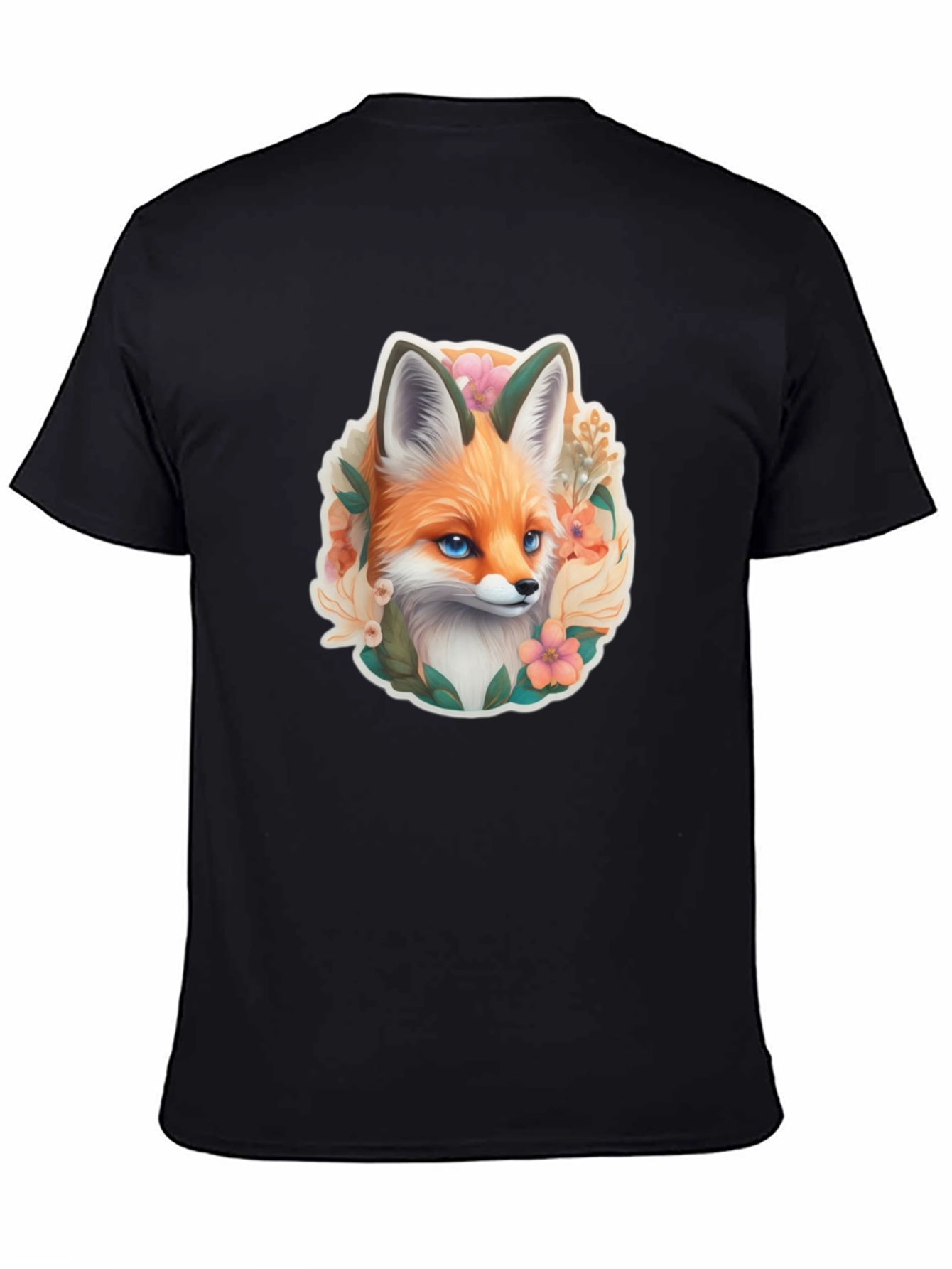 Fox Floral Graphic Tee - Stylish Animal Design