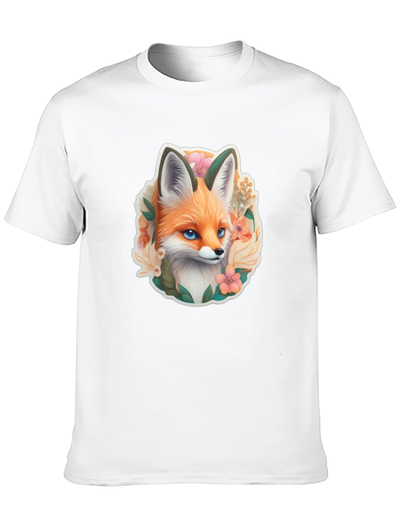 Fox Floral Graphic Tee - Stylish Animal Design