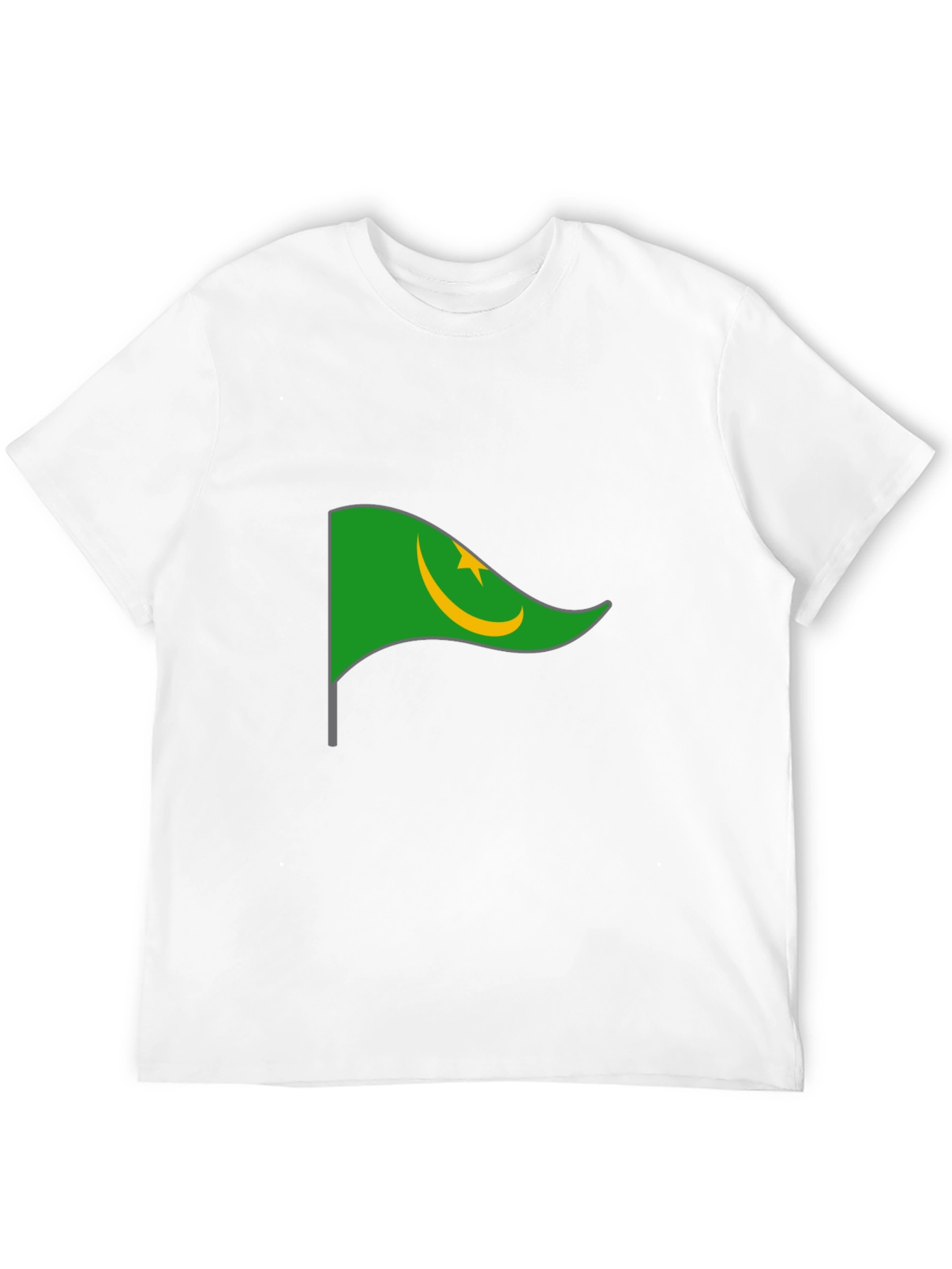 Mauritania Flag Graphic Tee - Black Cotton T-Shirt