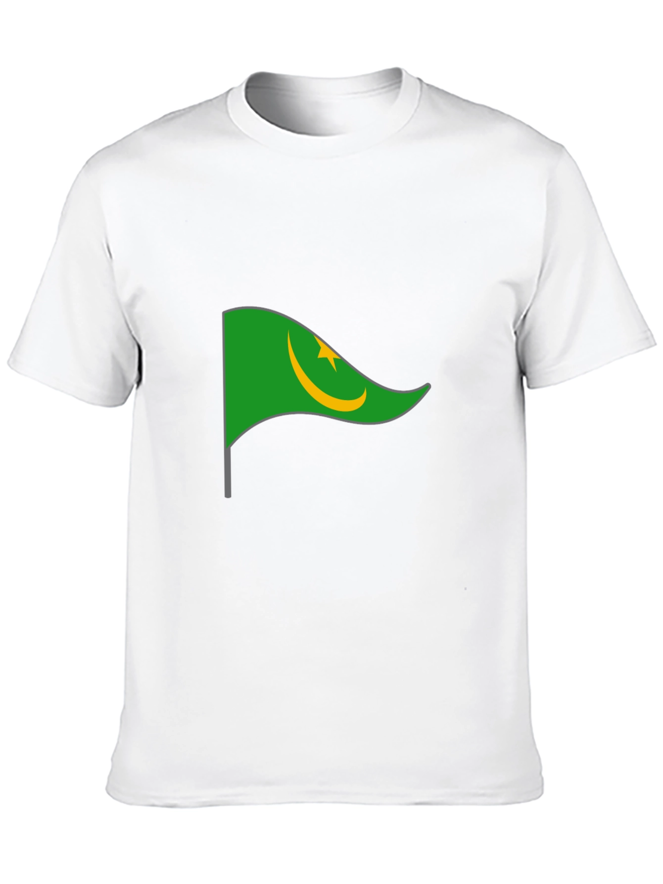 Mauritania Flag Graphic Tee - Black Cotton T-Shirt