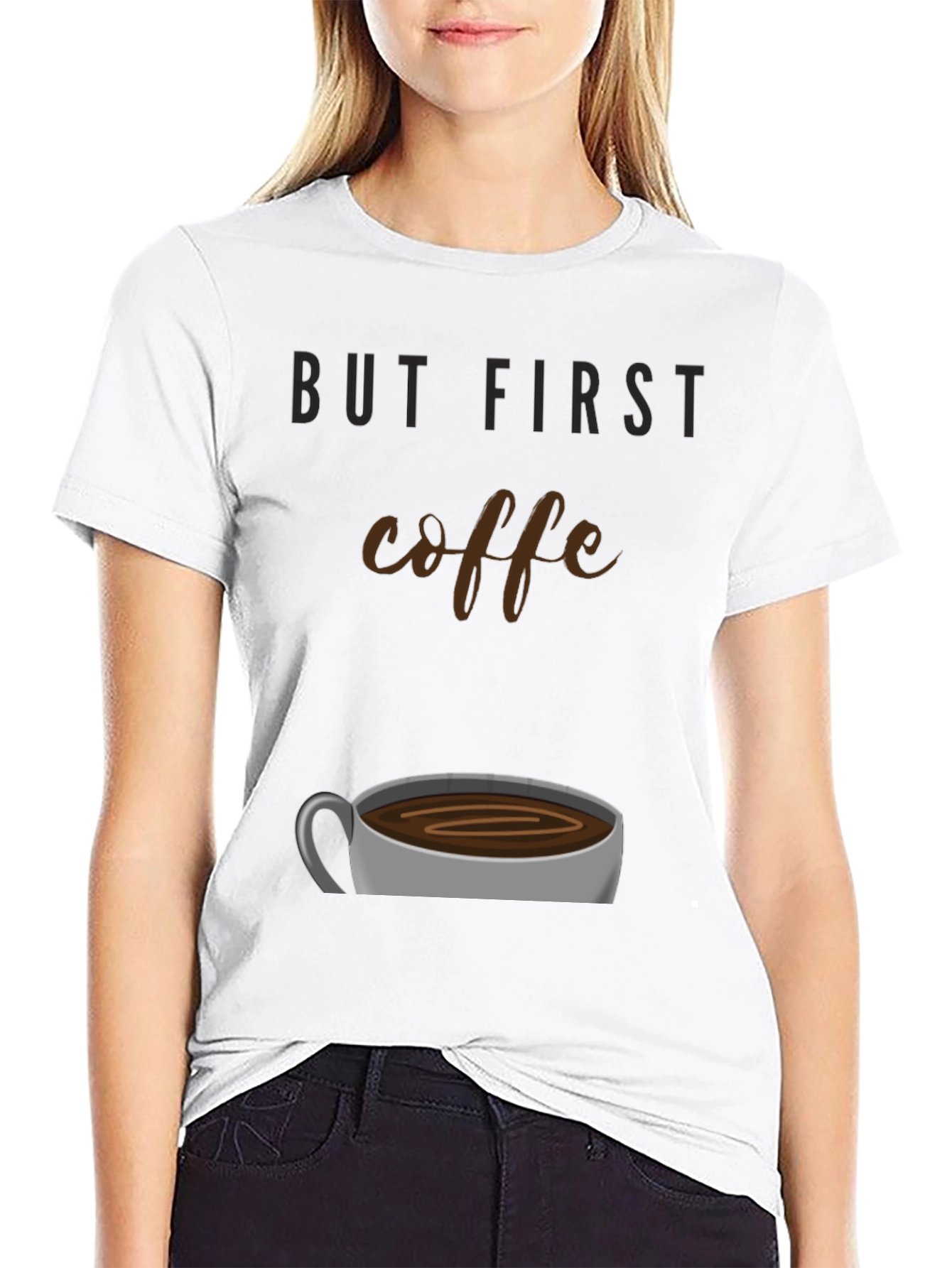 But First Coffee Graphic Tee - Unisex Black T-Shirt