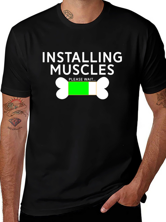 Installing Muscles Funny Workout T-Shirt