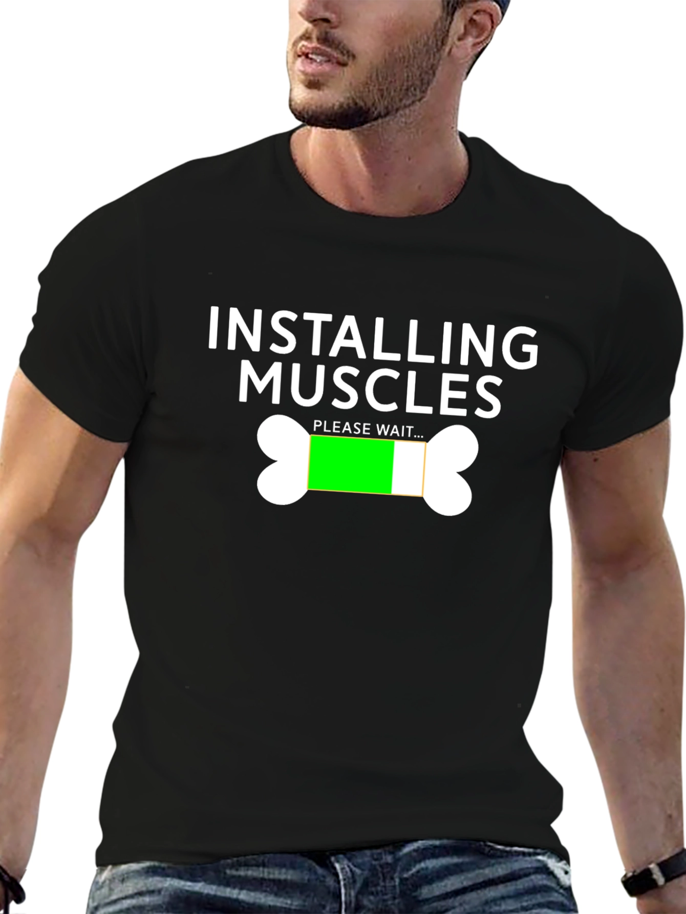Installing Muscles Funny Workout T-Shirt