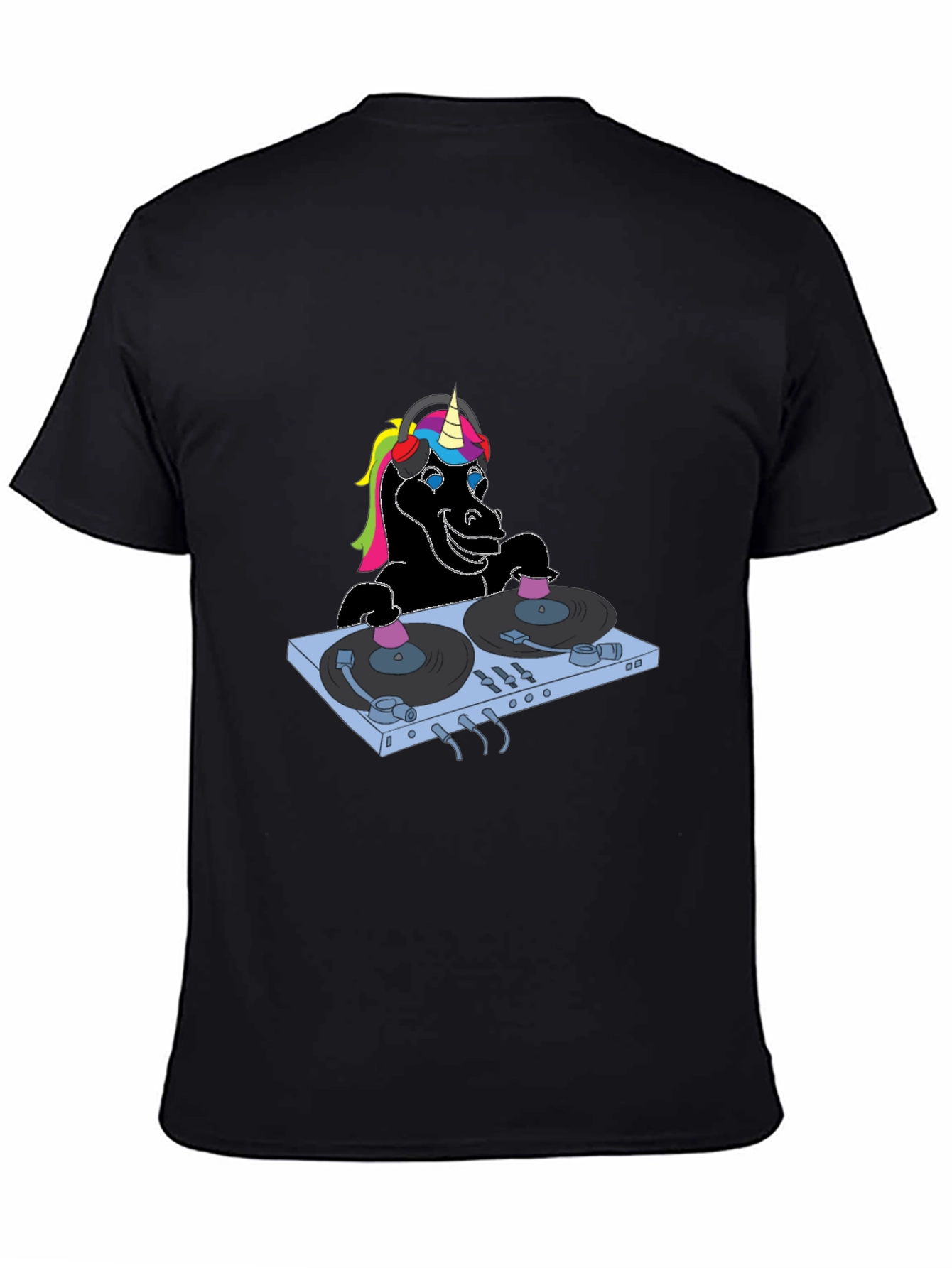 Unicorn DJ Black T-Shirt