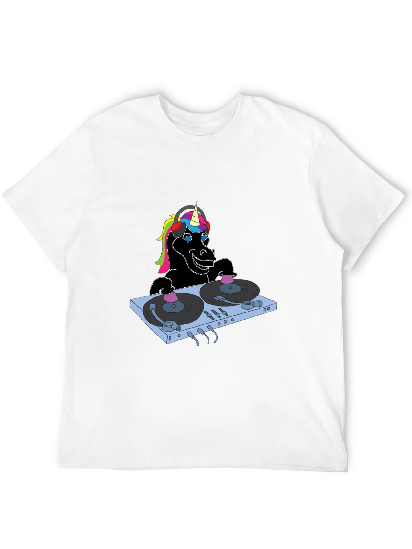 Unicorn DJ Black T-Shirt