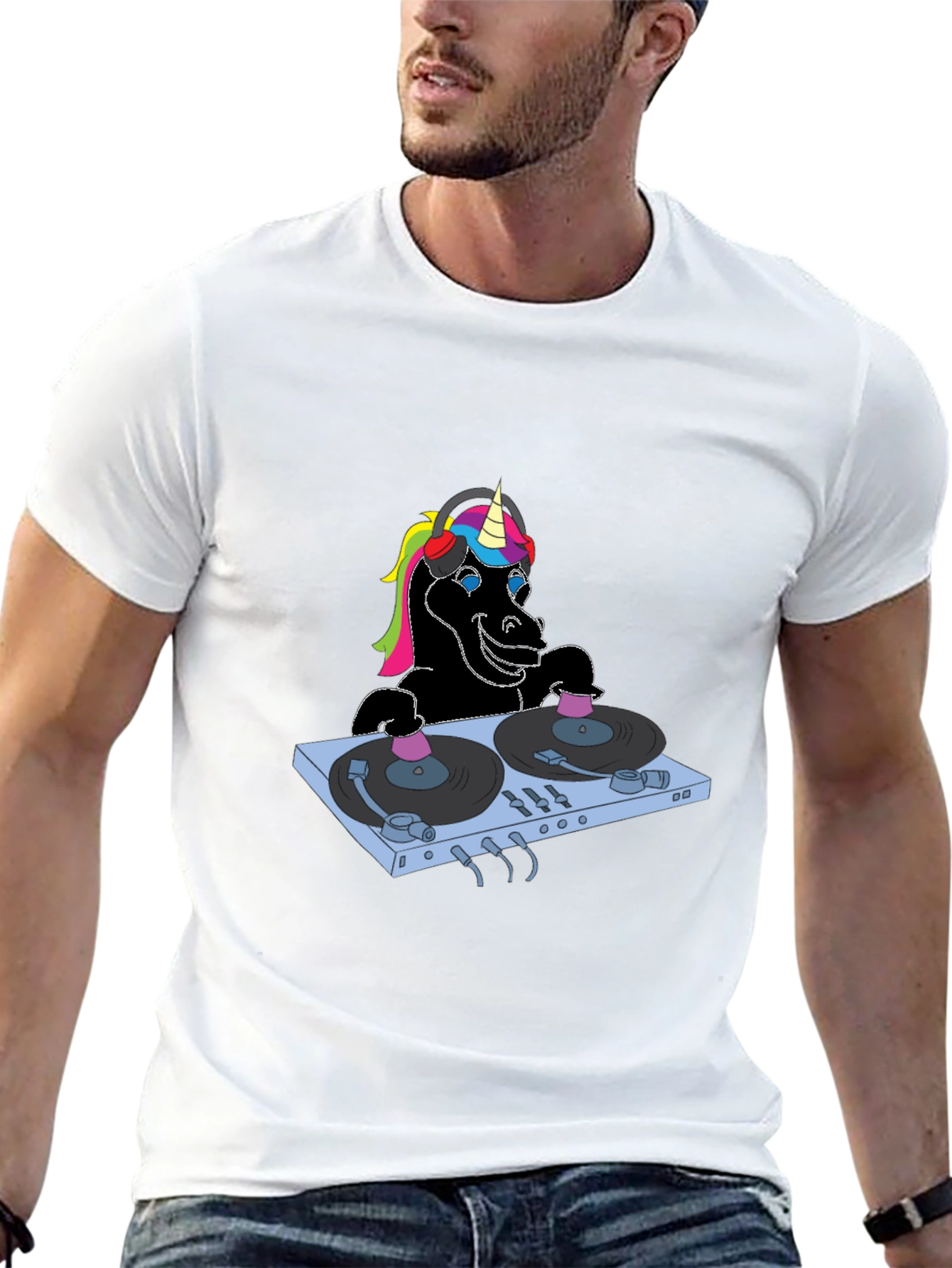 Unicorn DJ Black T-Shirt