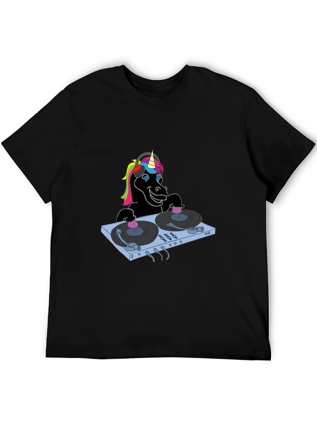 Unicorn DJ Black T-Shirt
