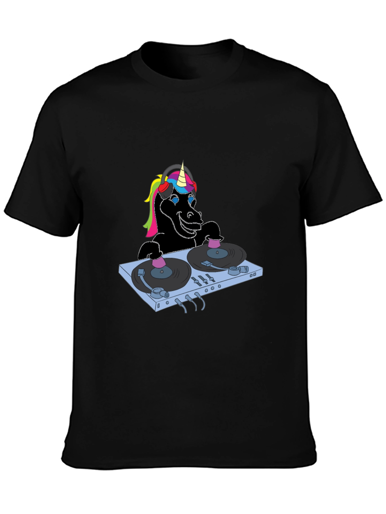 Unicorn DJ Black T-Shirt