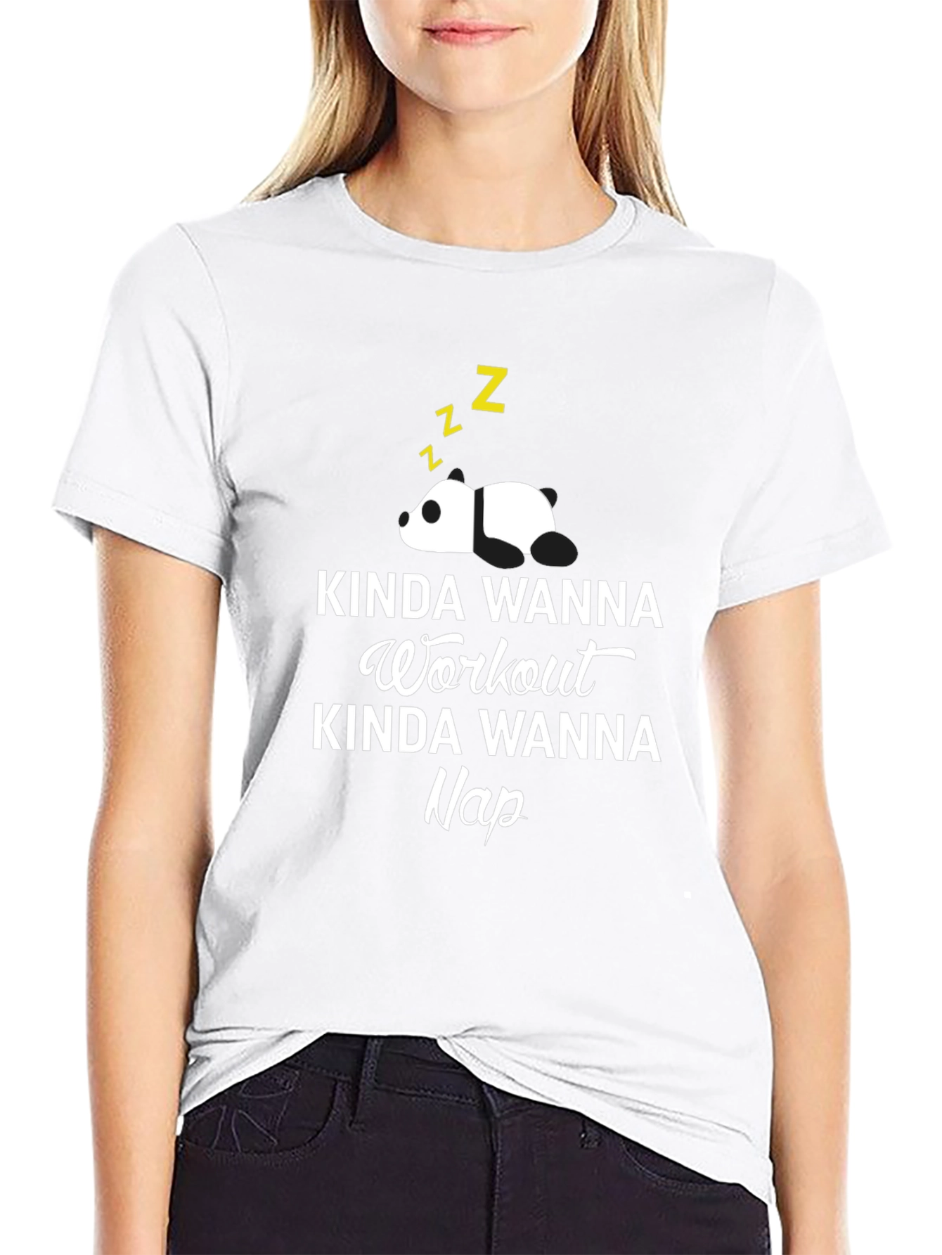 Kinda Wanna Workout Nap Panda Graphic Tee