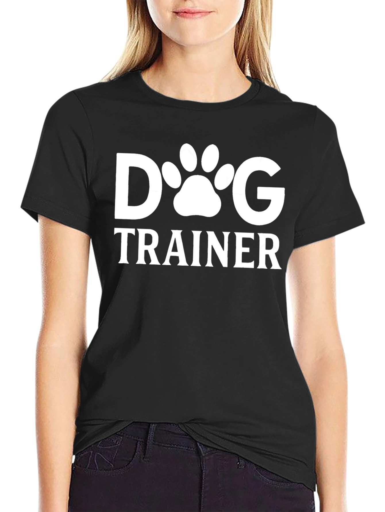 Dog Trainer Graphic Tee - Black Crew Neck