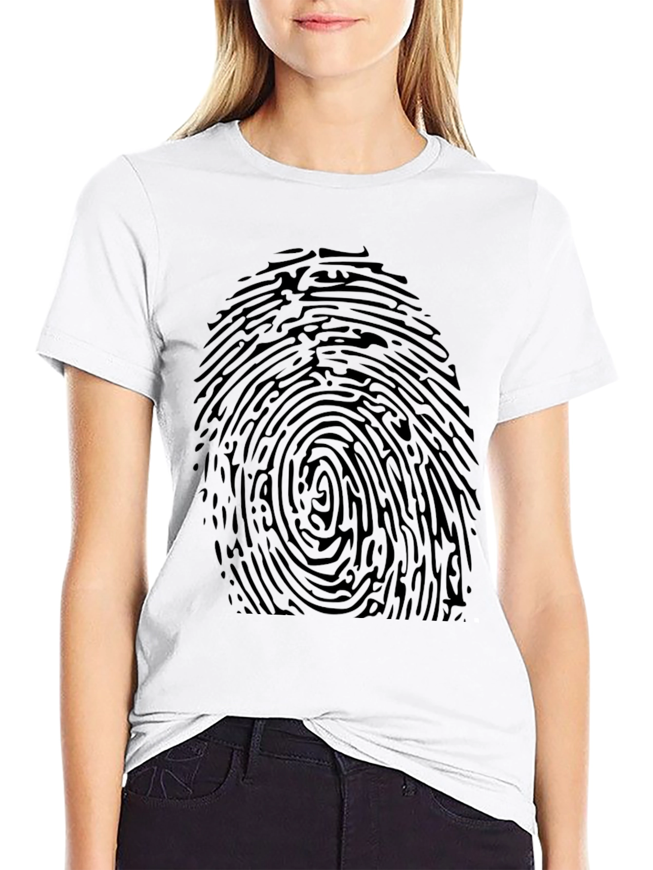 Fingerprint Graphic Black T-Shirt