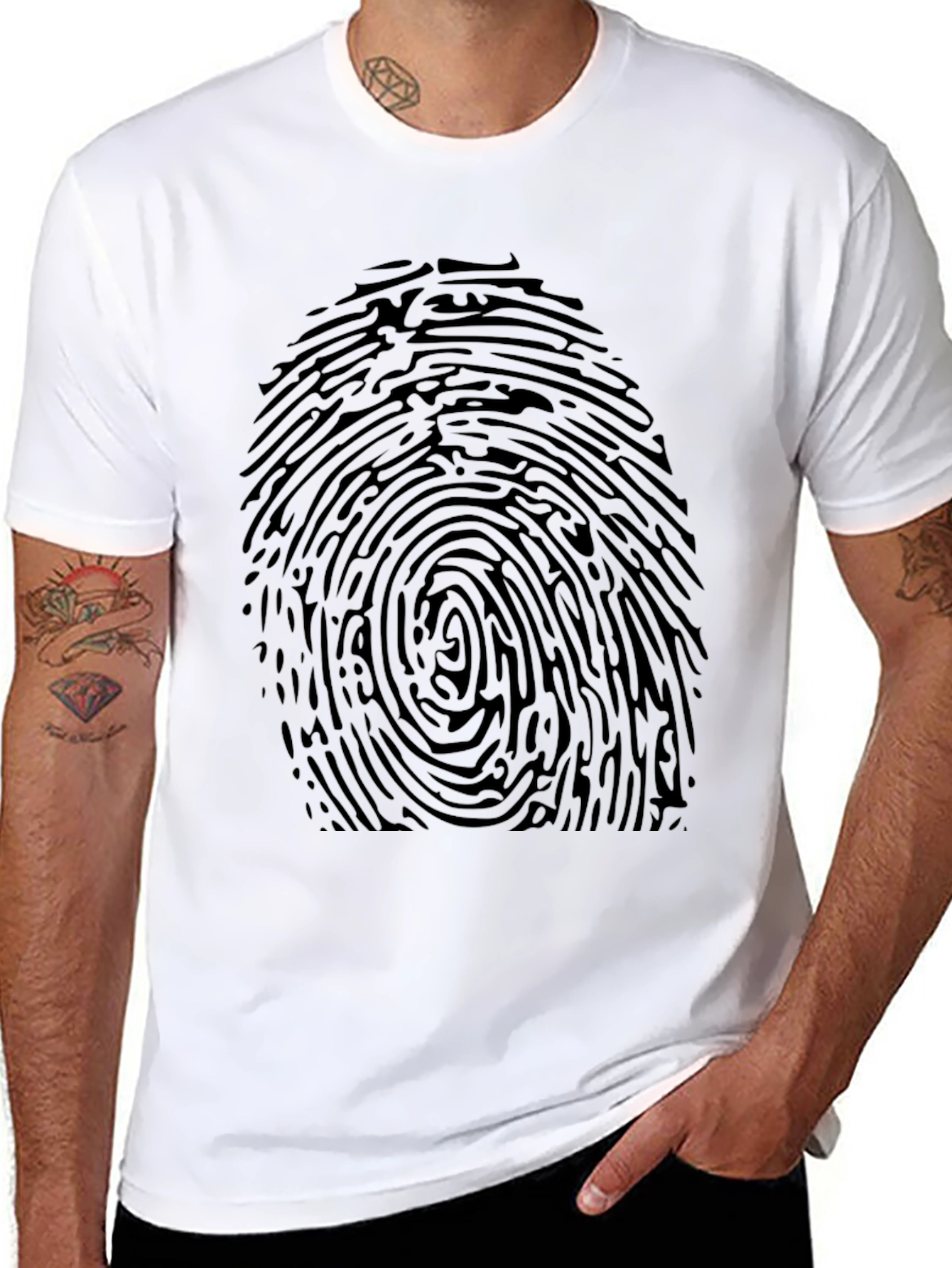 Fingerprint Graphic Black T-Shirt