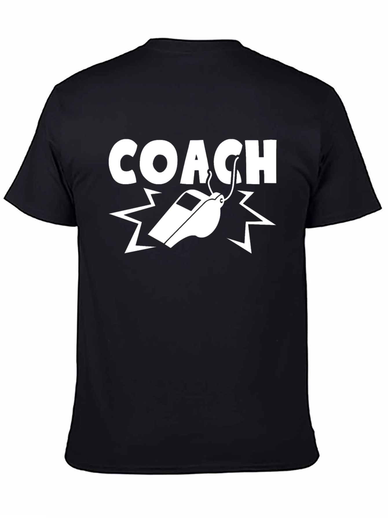 Coach Whistle Graphic Black T-Shirt