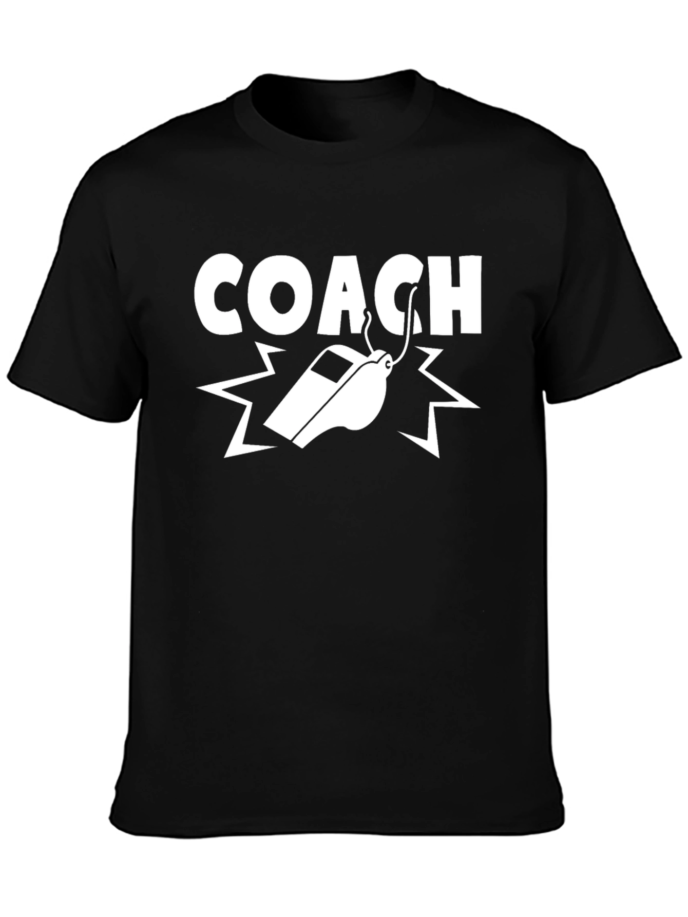 Coach Whistle Graphic Black T-Shirt