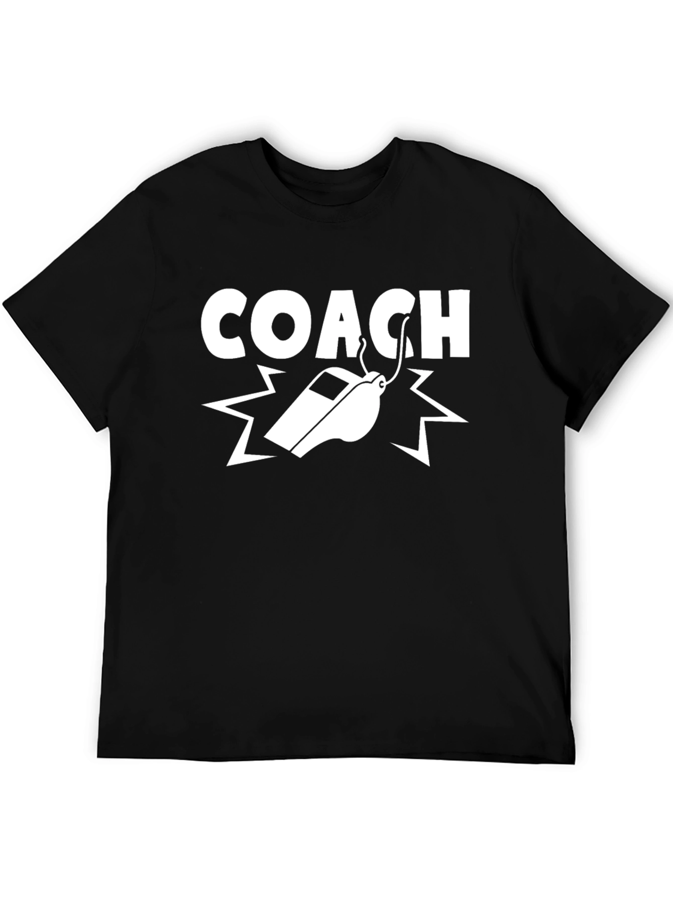 Coach Whistle Graphic Black T-Shirt